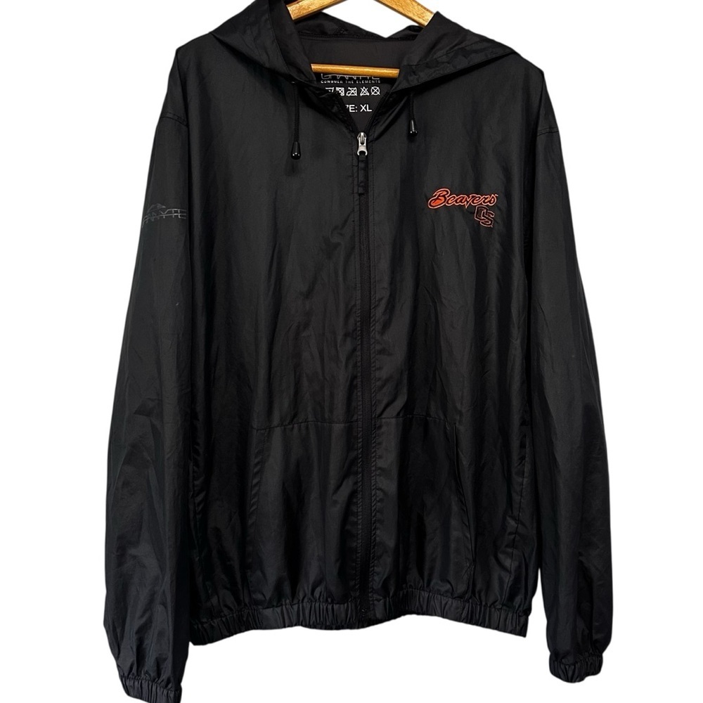 Granyte Oregon State Beavers Black Full Zip Windbreaker Rain Jacket Size XL